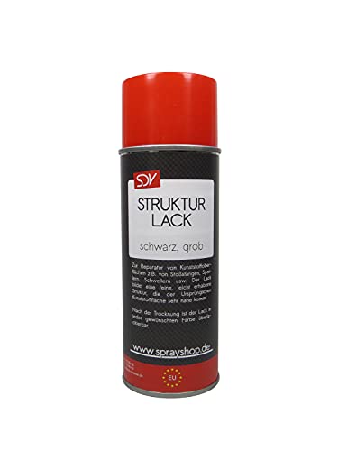 SDV Chemie Strukturlack Spray 1x 400ml schwarz grob Kunststoff Struktur Spray Autolack KFZ von SDV Chemie