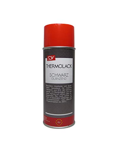 SDV Chemie Thermolack Spray schwarz glänzend bis 300°C 1x 400ml Auspufflack Ofenlack Motorlack Grill Lack von SDV Chemie