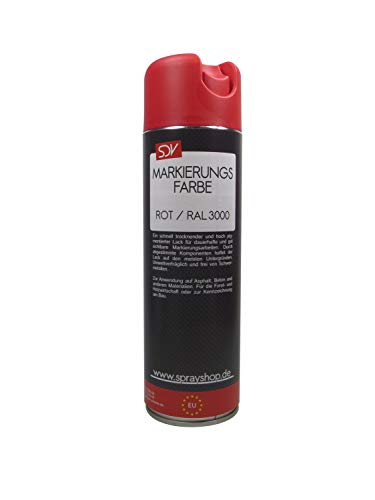 SDV Chemie Markierungsfarbe Rot 6x 500ml Farbspray Markierspray Markierungsspray Forstspray Forstfarbe Markierungsspray von SDV Chemie