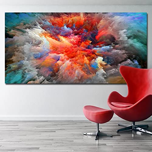 Abstrakte Kunst auf Leinwand, bunte Wolken, moderne Wandbilder, Kunstdrucke und Poster auf Leinwand, 60 x 120 cm, ohne Rahmen von SDVIB