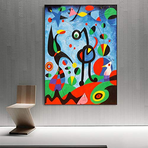 Der Garten 1925 von Joan Miro Leinwand Gemälde Wandkunst Poster und Drucke Joan Miro Berühmte Kunst Leinwandbilder Für Wohnzimmer 50x70cm Rahmenlos von SDVIB