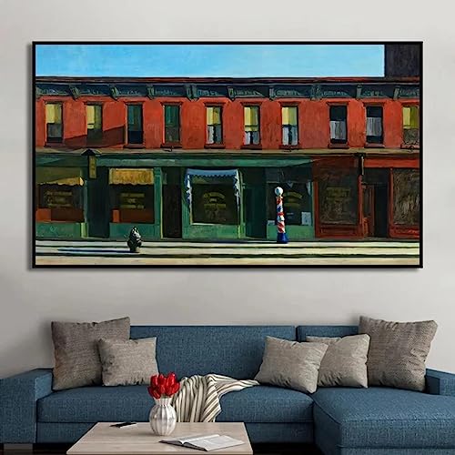 Edward Hopper Early Sunday Morning-Druck, Leinwandgemälde, Retro-Poster, Reproduktion, Wandkunst für Wohnzimmer, Heimdekoration, 45 x 90 cm, rahmenlos von SDVIB