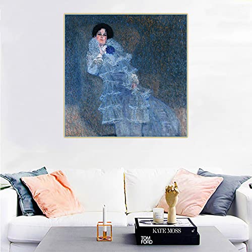 Gustav Klimt《Marie Henneberg》Leinwand Ölgemälde Kunstwerk Poster Bild Wanddekor Home Interior Wohnzimmer Leinwanddruck 40x40cm Rahmenlos von SDVIB