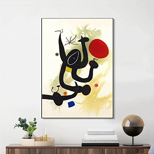 Joan Miro Surrealismus Moderne Kunst Poster und Drucke Leinwand Malerei Bilder an der Wand Abstrakte dekorative Wohnkultur 60 x 80 cm (23,6 Zoll x 31,4 Zoll) ohne Rahmen von SDVIB