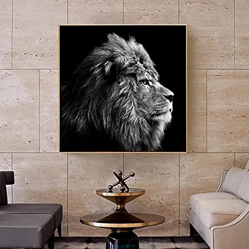 Löwe Leinwand Gemälde Moderne Tier Poster und Drucke Quadros Wandkunst Bilder für Wohnzimmer Wohnkultur23.6"x 23.6"(60x60cm) Kein Rahmen von SDVIB