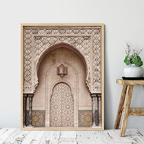 Marokkanische Tür-Wand-Kunstdrucke Marrakesch, böhmische Dekoration, Leinwandmalerei, Boho-Poster, Druckbilder, Heimdekoration, 40 x 60 cm (15,7 Zoll x 23,6 Zoll), ohne Rahmen von SDVIB