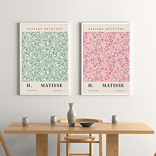 Matisse Flower Market Abstrakte Wandkunst auf Leinwand, nordische Poster und Drucke, Bilder, moderne Wohnkultur, 40 x 60 cm (15,7 Zoll x 23,6 Zoll) x 2, kein Rahmen von SDVIB