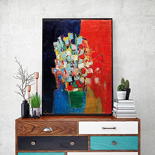 Nicolas de Stael Abstraktes Leinwandbild, Blumen, Poster und Drucke, Wandkunst, Bild für Wohnzimmer, Wanddekoration, 40 x 60 cm (15,7 Zoll x 23,6 Zoll), ohne Rahmen von SDVIB