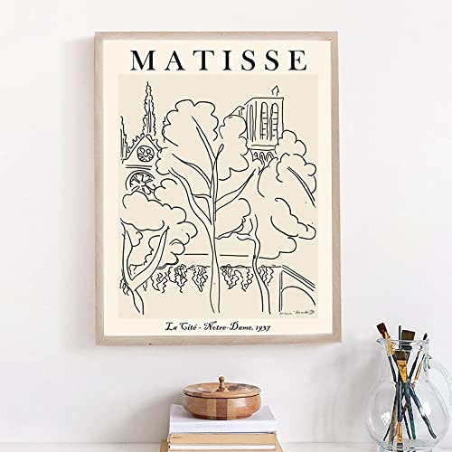 Notre Dame Henri Matisse Leinwanddruck Abstrakt Eine Strichzeichnung Malerei Galerie Ausstellungsposter Wandbild Wohnkultur19.6"x 27.5"(50x70cm) Kein Rahmen von SDVIB