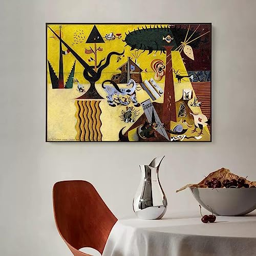 SDVIB Joan Miro Surrealismus-Kunstposter, abstrakte Leinwandgemälde, berühmte Retro-Wanddekoration, Bild für modernes Wohnzimmer, Zuhause, 50 x 70 cm, rahmenlos von SDVIB