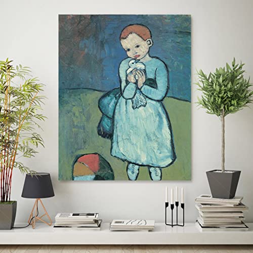 SDVIB Kind mit einer Taube Pablo Picasso Leinwand Gemälde Drucke Wohnzimmer Wohnkultur moderne Wandkunst Ölgemälde Poster Bild 40 x 55 cm rahmenlos von SDVIB
