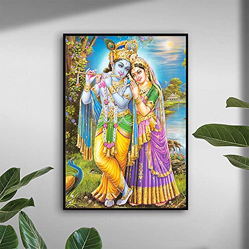 SDVIB Krishna und Radha Leinwand Gemälde Wand Kunstdruck Poster Bild Dekorative Wohnzimmer Dekoration 50x70cm Rahmenlos von SDVIB