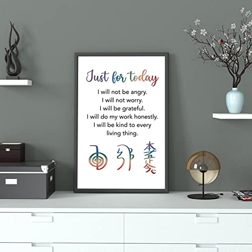 SDVIB Nordic Reiki Symbols Poster Inspirational Spirituelle Prana-Heilung Leinwand Gemälde Modernes Wandbild Wohnzimmer Wohnkultur15.7 x 19.6"(40x50cm) Kein Rahmen von SDVIB