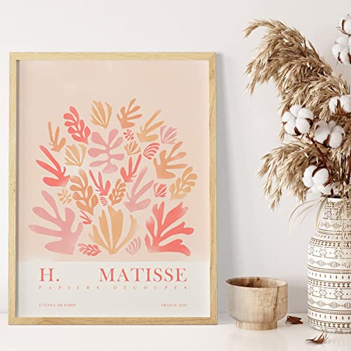 SDVIB Pink Matisse Dänische Pastellästhetische Blumentänzer Wandkunst Leinwandmalerei Nordische Posterdrucke Wandbild Wohnzimmerdekor 60x80cm Rahmenlos von SDVIB