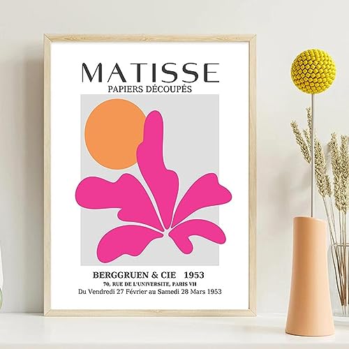 SDVIB Pink Orange Block Matisse Poster und Druckgrafik, Wandkunst, Bild, Liebe, Leinwandgemälde, nordische Heimdekoration, Wandbild, 40 x 60 cm, rahmenlos von SDVIB