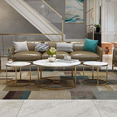 Home Décor Couch-Beistelltisch, Sofa, Snack-Beistelltisch mit Marmor-Tischplatte, Laptop-Notebook-Schreibtisch für Wohnzimmer/Schlafzimmer, 3er-Set Wohnzimmer oder Gold, D70+D40+D40 Home Décor Couch-Beistelltisch, Sofa, Snack-Beistelltisch mit Marmor-Tischplatte, Laptop-Notebook-Schreibtisch für Wohnzimmer/Schlafzimmer, 3er-Set Wohnzimmer oder Gold, D70+D40+D40 von SDVantage
