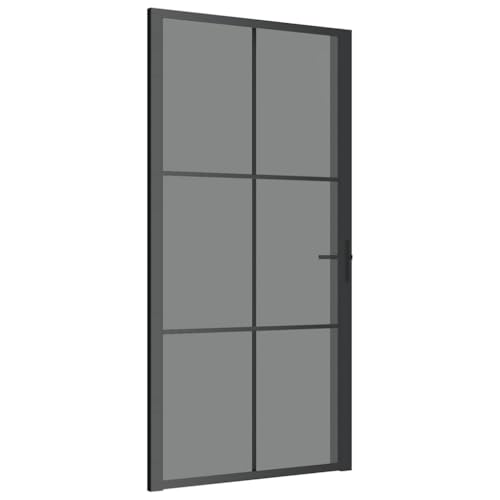 Innentür mit Türgriff, Stabiler Aluminiumrahmen, Moderne Designtüren für Badezimmer, Küche, Esszimmer, 102,5x201,5 cm Schwarz ESG-Glas und Aluminium Innentür mit Türgriff, Stabiler Aluminiumrahmen, Moderne Designtüren für Badezimmer, Küche, Esszimmer, 102,5x201,5 cm Schwarz ESG-Glas und Aluminium von SDWEHBJ