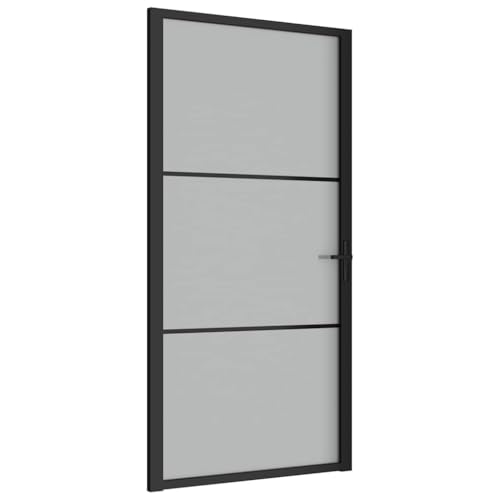 Innentür mit Türgriff, Stabiler Aluminiumrahmen, Moderne Designtüren für Badezimmer, Küche, Esszimmer, 102,5x201,5 cm Schwarz Mattglas und Aluminium Innentür mit Türgriff, Stabiler Aluminiumrahmen, Moderne Designtüren für Badezimmer, Küche, Esszimmer, 102,5x201,5 cm Schwarz Mattglas und Aluminium von SDWEHBJ