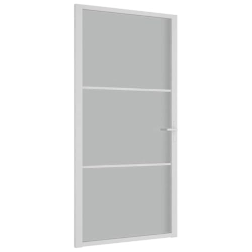 Innentür mit Türgriff, Stabiler Aluminiumrahmen, Moderne Designtüren für Badezimmer, Küche, Esszimmer, 102,5x201,5 cm Weiß Mattglas und Aluminium Innentür mit Türgriff, Stabiler Aluminiumrahmen, Moderne Designtüren für Badezimmer, Küche, Esszimmer, 102,5x201,5 cm Weiß Mattglas und Aluminium von SDWEHBJ