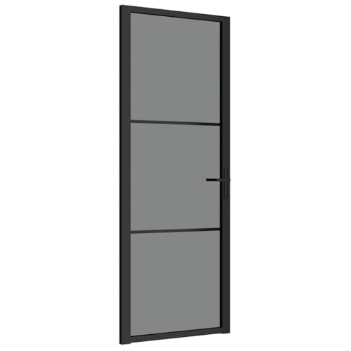 Innentür mit Türgriff, Stabiler Aluminiumrahmen, Moderne Designtüren für Badezimmer, Küche, Esszimmer, 76x201,5 cm Schwarz ESG-Glas und Aluminium Innentür mit Türgriff, Stabiler Aluminiumrahmen, Moderne Designtüren für Badezimmer, Küche, Esszimmer, 76x201,5 cm Schwarz ESG-Glas und Aluminium von SDWEHBJ