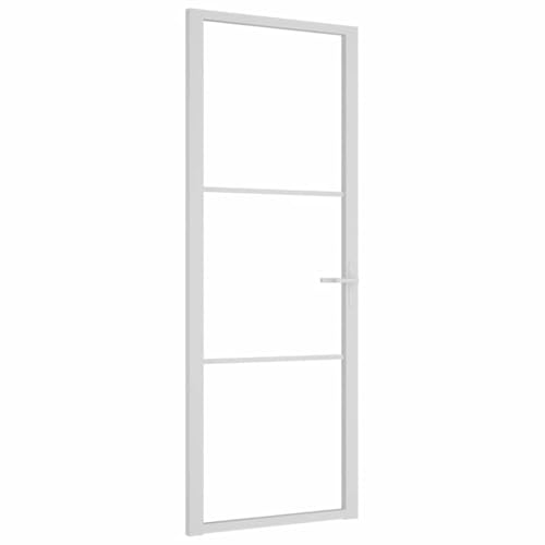 Innentür mit Türgriff, Stabiler Aluminiumrahmen, Moderne Designtüren für Badezimmer, Küche, Esszimmer, 76x201,5 cm Weiß ESG-Glas und Aluminium Innentür mit Türgriff, Stabiler Aluminiumrahmen, Moderne Designtüren für Badezimmer, Küche, Esszimmer, 76x201,5 cm Weiß ESG-Glas und Aluminium von SDWEHBJ