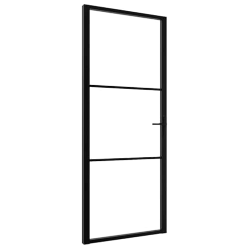 Innentür mit Türgriff, Stabiler Aluminiumrahmen, Moderne Designtüren für Badezimmer, Küche, Esszimmer, 83x201,5 cm Schwarz Aluminium und ESG Glas Innentür mit Türgriff, Stabiler Aluminiumrahmen, Moderne Designtüren für Badezimmer, Küche, Esszimmer, 83x201,5 cm Schwarz Aluminium und ESG Glas von SDWEHBJ