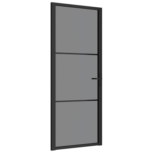 Innentür mit Türgriff, Stabiler Aluminiumrahmen, Moderne Designtüren für Badezimmer, Küche, Esszimmer, 83x201,5 cm Schwarz ESG-Glas und Aluminium Innentür mit Türgriff, Stabiler Aluminiumrahmen, Moderne Designtüren für Badezimmer, Küche, Esszimmer, 83x201,5 cm Schwarz ESG-Glas und Aluminium von SDWEHBJ