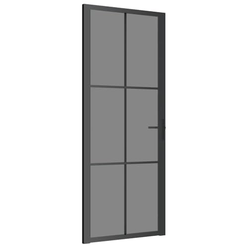 Innentür mit Türgriff, Stabiler Aluminiumrahmen, Moderne Designtüren für Badezimmer, Küche, Esszimmer, 83x201,5 cm Schwarz ESG-Glas und Aluminium Innentür mit Türgriff, Stabiler Aluminiumrahmen, Moderne Designtüren für Badezimmer, Küche, Esszimmer, 83x201,5 cm Schwarz ESG-Glas und Aluminium von SDWEHBJ
