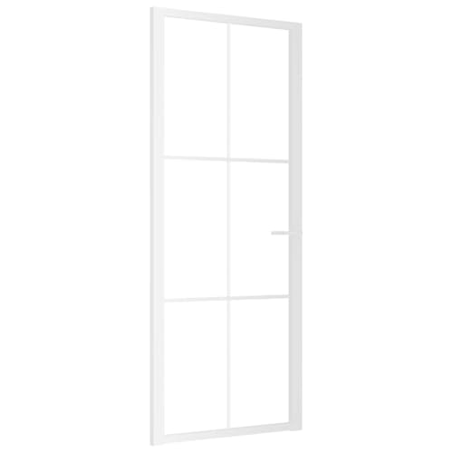 Innentür mit Türgriff, Stabiler Aluminiumrahmen, Moderne Designtüren für Badezimmer, Küche, Esszimmer, 83x201,5 cm Weiß ESG-Glas und Aluminium Innentür mit Türgriff, Stabiler Aluminiumrahmen, Moderne Designtüren für Badezimmer, Küche, Esszimmer, 83x201,5 cm Weiß ESG-Glas und Aluminium von SDWEHBJ