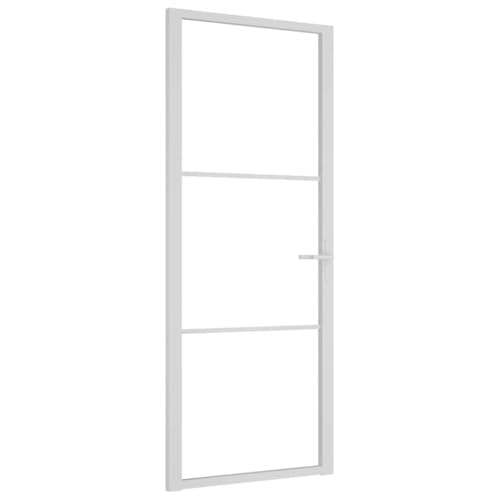Innentür mit Türgriff, Stabiler Aluminiumrahmen, Moderne Designtüren für Badezimmer, Küche, Esszimmer, 83x201,5 cm Weiß ESG-Glas und Aluminium Innentür mit Türgriff, Stabiler Aluminiumrahmen, Moderne Designtüren für Badezimmer, Küche, Esszimmer, 83x201,5 cm Weiß ESG-Glas und Aluminium von SDWEHBJ