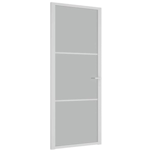 Innentür mit Türgriff, Stabiler Aluminiumrahmen, Moderne Designtüren für Badezimmer, Küche, Esszimmer, 83x201,5 cm Weiß Mattglas und Aluminium Innentür mit Türgriff, Stabiler Aluminiumrahmen, Moderne Designtüren für Badezimmer, Küche, Esszimmer, 83x201,5 cm Weiß Mattglas und Aluminium von SDWEHBJ