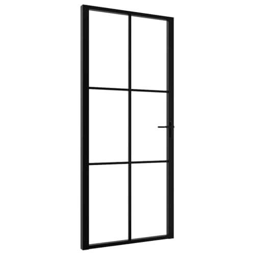 Innentür mit Türgriff, Stabiler Aluminiumrahmen, Moderne Designtüren für Badezimmer, Küche, Esszimmer, 93x201,5 cm Schwarz ESG Glas und Aluminium Innentür mit Türgriff, Stabiler Aluminiumrahmen, Moderne Designtüren für Badezimmer, Küche, Esszimmer, 93x201,5 cm Schwarz ESG Glas und Aluminium von SDWEHBJ