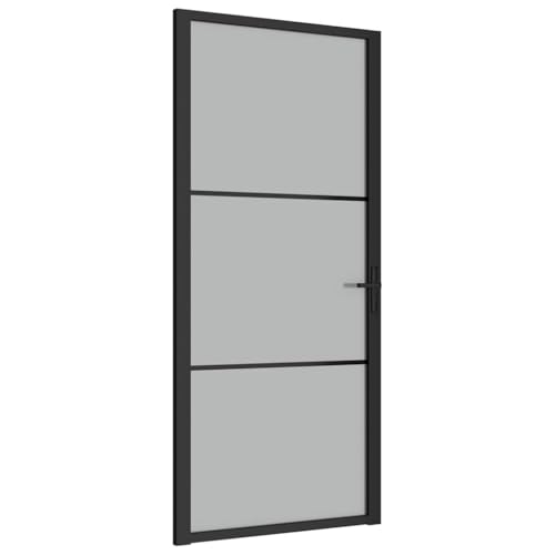 Innentür mit Türgriff, Stabiler Aluminiumrahmen, Moderne Designtüren für Badezimmer, Küche, Esszimmer, 93x201,5 cm Schwarz ESG-Glas und Aluminium Innentür mit Türgriff, Stabiler Aluminiumrahmen, Moderne Designtüren für Badezimmer, Küche, Esszimmer, 93x201,5 cm Schwarz ESG-Glas und Aluminium von SDWEHBJ