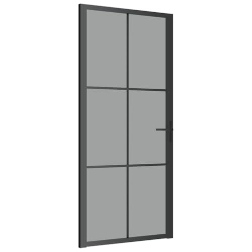 Innentür mit Türgriff, Stabiler Aluminiumrahmen, Moderne Designtüren für Badezimmer, Küche, Esszimmer, 93x201,5 cm Schwarz ESG-Glas und Aluminium Innentür mit Türgriff, Stabiler Aluminiumrahmen, Moderne Designtüren für Badezimmer, Küche, Esszimmer, 93x201,5 cm Schwarz ESG-Glas und Aluminium von SDWEHBJ