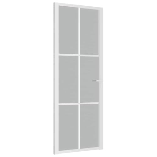 Innentür mit Türgriff, Stabiler Aluminiumrahmen, Moderne Designtüren für Badezimmer, Küche, Esszimmer, Esszimmer, 76x201,5 cm Weiß Mattglas und Aluminium Innentür mit Türgriff, Stabiler Aluminiumrahmen, Moderne Designtüren für Badezimmer, Küche, Esszimmer, Esszimmer, 76x201,5 cm Weiß Mattglas und Aluminium von SDWEHBJ