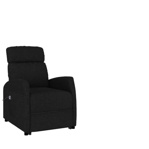 SDWEHBJ Aufstehsessel, Relaxsessel mit Liegefunktion, Aufstehhilfe, Polstersessel mit Seitentasche für Wohnzimmer, Schlafzimmer, 65x97x104.5 cm Schwarz Stoff von SDWEHBJ