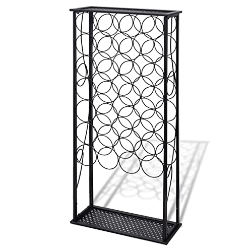 SDWEHBJ Flaschenregal für 28 Flaschen, Weinflaschenhalter, Industrielles Weinregal, Flaschenablage für Bar Küche Restaurant, 47,5x21x100 cm Schmiedeeisen von SDWEHBJ