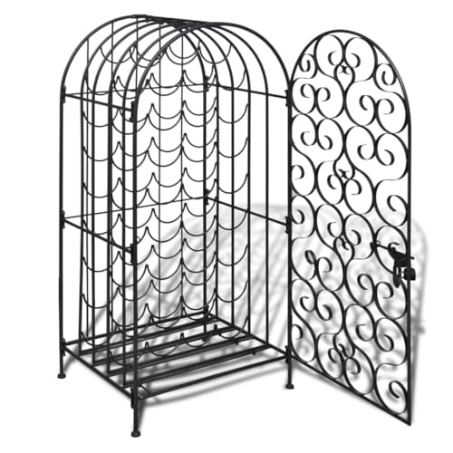 SDWEHBJ Flaschenregal für 35 Flaschen, Weinflaschenhalter, Industrielles Weinregal, Flaschenablage für Bar Küche Restaurant, 44x38x100 cm Schmiedeeisen von SDWEHBJ