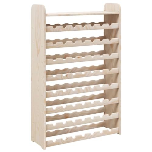 SDWEHBJ Flaschenregal für 56 Flaschen, Weinregal mit Oberplatte, Weinständer Klein, Weinflaschenhalter für Weinkeller, Keller, 72,5x25x111,5 cm Massivholz Kiefer von SDWEHBJ