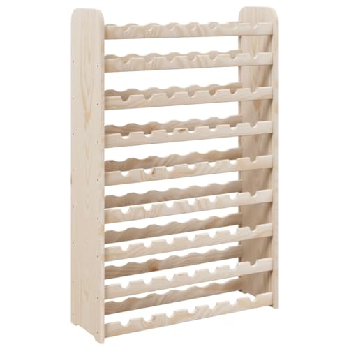 SDWEHBJ Flaschenregal für 63 Flaschen, Weinregal, Weinständer Klein, Weinflaschenhalter für Weinkeller, Wohnzimmer, Keller, 72,5x25x111,5 cm Massivholz Kiefer von SDWEHBJ