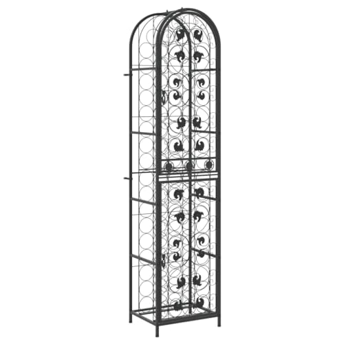 SDWEHBJ Flaschenregal für 73 Flaschen, Weinflaschenhalter, Industrielles Weinregal, Flaschenablage für Bar Küche Restaurant, 45x36x200 cm Schmiedeeisen von SDWEHBJ