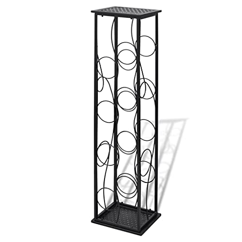 SDWEHBJ Flaschenregal für 8 Flaschen, Weinflaschenhalter, Industrielles Weinregal, Flaschenablage für Bar Küche Restaurant, 23,5x21,5x100 cm Schmiedeeisen von SDWEHBJ
