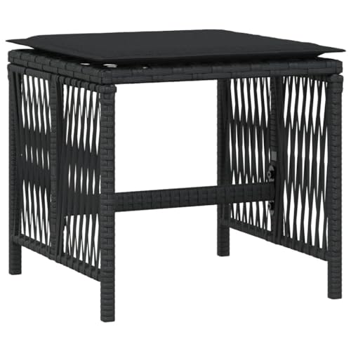 SDWEHBJ Gartenhocker mit Kissen, 4 STK, Freizeitstuhl, Garten-Esszimmer-Stühle, Hocker Outdoor, Sitzhocker für Balkon, Terrasse, Schwarz 41x41x36 cm Poly Rattan SDWEHBJ Gartenhocker mit Kissen, 4 STK, Freizeitstuhl, Garten-Esszimmer-Stühle, Hocker Outdoor, Sitzhocker für Balkon, Terrasse, Schwarz 41x41x36 cm Poly Rattan von SDWEHBJ