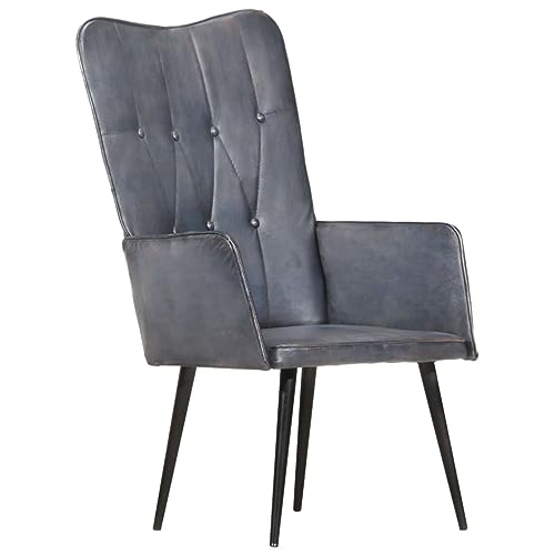 SDWEHBJ Ohrensessel, Gepolsterter Akzentstuhl, Lesesessel, Einzelsofa für Schlafzimmer, Wohnzimmer, Büro, Vanity, Robust, 55 x 41 x 97 cm Grau Echtleder SDWEHBJ Ohrensessel, Gepolsterter Akzentstuhl, Lesesessel, Einzelsofa für Schlafzimmer, Wohnzimmer, Büro, Vanity, Robust, 55 x 41 x 97 cm Grau Echtleder von SDWEHBJ