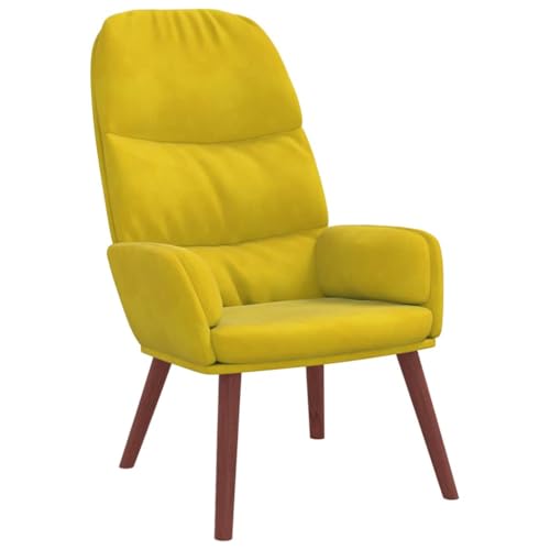 SDWEHBJ Relaxsessel, Beistellstuhl, Modern Freizeitstuhl Gepolstert mit Massivholzrahmen, Lesesessel Für Wohnzimmer, Schlafzimmer, 70x77x98 cm Gelber Samt von SDWEHBJ