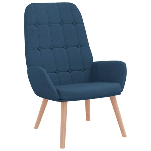 SDWEHBJ Relaxsessel, Beistellstuhl, Modern Freizeitstuhl Gepolstert mit Massivholzrahmen, Stofflesestuhl Für Wohnzimmer, Schlafzimmer, 70x77x94 cm Blau Stoff SDWEHBJ Relaxsessel, Beistellstuhl, Modern Freizeitstuhl Gepolstert mit Massivholzrahmen, Stofflesestuhl Für Wohnzimmer, Schlafzimmer, 70x77x94 cm Blau Stoff von SDWEHBJ