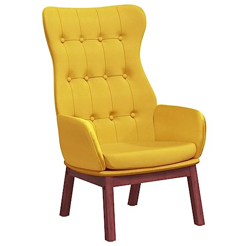 SDWEHBJ Relaxsessel, Beistellstuhl, Modern Freizeitstuhl Gepolstert mit Massivholzrahmen, Stofflesestuhl Für Wohnzimmer, Schlafzimmer, 70x77x94 cm Senfgelb Stoff SDWEHBJ Relaxsessel, Beistellstuhl, Modern Freizeitstuhl Gepolstert mit Massivholzrahmen, Stofflesestuhl Für Wohnzimmer, Schlafzimmer, 70x77x94 cm Senfgelb Stoff von SDWEHBJ