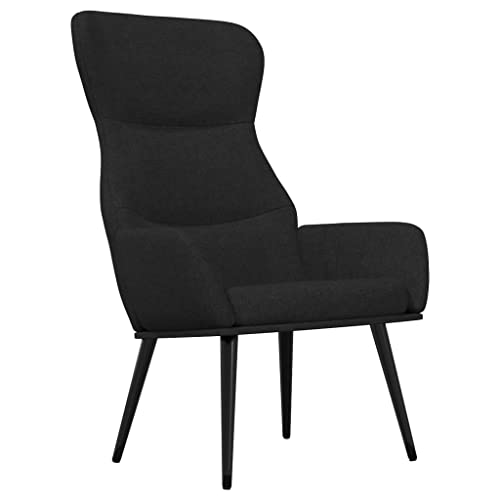 SDWEHBJ Relaxsessel, Beistellstuhl, Modern Freizeitstuhl Gepolstert mit Metallrahmen, Stofflesestuhl Für Wohnzimmer, Schlafzimmer, 70x77x94 cm Schwarz Stoff von SDWEHBJ