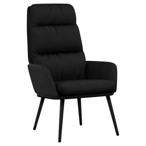 SDWEHBJ Relaxsessel, Beistellstuhl, Modern Freizeitstuhl Gepolstert mit Metallrahmen, Stofflesestuhl Für Wohnzimmer, Schlafzimmer, 70x77x98 cm Schwarz Stoff SDWEHBJ Relaxsessel, Beistellstuhl, Modern Freizeitstuhl Gepolstert mit Metallrahmen, Stofflesestuhl Für Wohnzimmer, Schlafzimmer, 70x77x98 cm Schwarz Stoff von SDWEHBJ