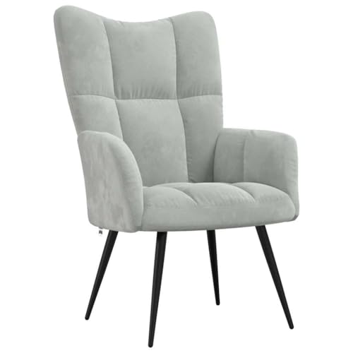 SDWEHBJ Relaxsessel, Esszimmerstuhl, Gepolsterter Stuhl, Bürostuhl, Loungesessel für Esszimmer, Wohnzimmer, Schlafzimmer, 61x70x96.5 cm Hellgrau Samt SDWEHBJ Relaxsessel, Esszimmerstuhl, Gepolsterter Stuhl, Bürostuhl, Loungesessel für Esszimmer, Wohnzimmer, Schlafzimmer, 61x70x96.5 cm Hellgrau Samt von SDWEHBJ